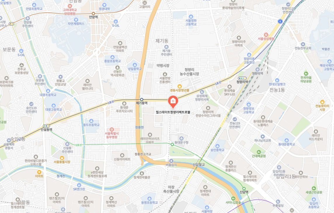 힐스테이트 청량리 메트로블 원거리 위치도